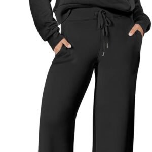 Women 2 Piece Outfits Sweatsuit Oversized Sweatshirt Sweatpants Tracksuit Sweat Lounge Matching Set 2025 Fall Trendy