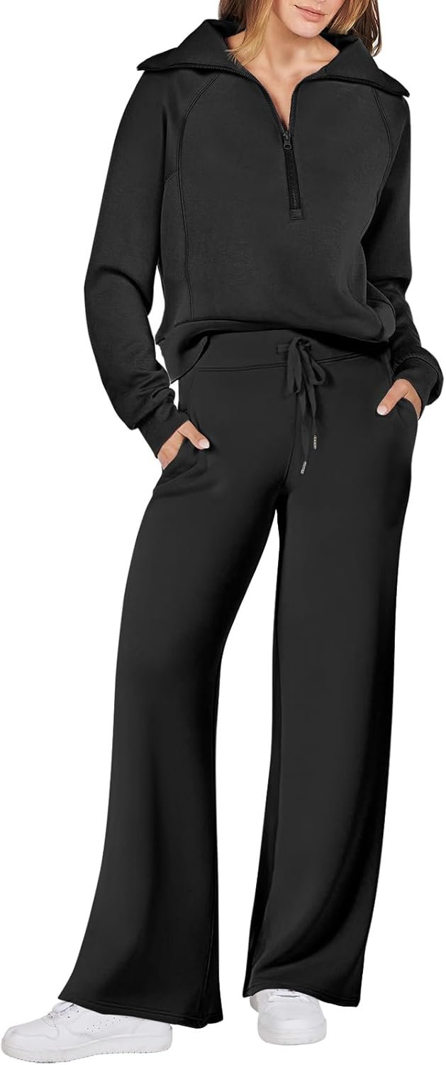 Women 2 Piece Outfits Sweatsuit Oversized Sweatshirt Sweatpants Tracksuit Sweat Lounge Matching Set 2025 Fall Trendy