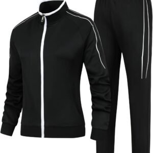 Women 2 Pieces Athletic Tracksuit Full-Zip Workout Sweatsuit with Active Jackets and Pants