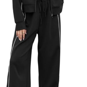 2 Piece Tracksuit for Women Sweatsuits Sets Outfits Long Sleeve Zip Up Sweatshirt Long Pants Jogging Suits