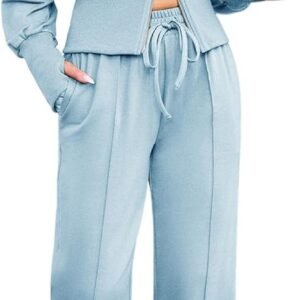 Women 2 Piece Casual Outfit Workout Hoodie Sweatsuits with Sweatpant Travel Airport Track Suits Lounge Sets