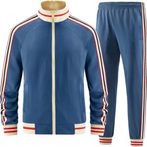 Men Track Suits Sets Long Sleeve Full-zip Sweatsuit Active Jackets and Pants 2 Piece Outfits