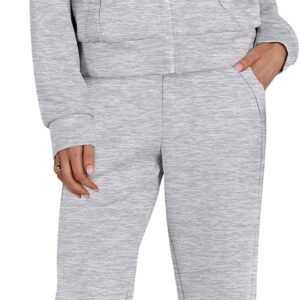 Lounge Sets for Women 2 Piece Outfits Sweatsuit Fall Zip Up Sweatshirts Wide Leg Pants Matching Sweat Set Tracksuit