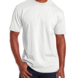 Mens  Heavyweight T Shirts Crew Neck Solid Plain Cotton Tee S-5XL Big and Tall