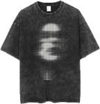 men Vintage Oversized Tee Shirts Hiphop Rapper Print Acid Wash Tops Streetwear Graphic Cotton Short Sleeve Black Shirt