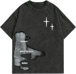 men Letter Graphic Drop Shoulder T Shirts Casual Round Neck Tee Top