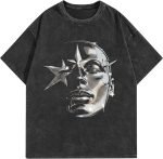 men Graphic Tees Shirt Unisex Cotton Oversized T-Shirt Short Sleeve Vintage Streetwear Casual Tee Top
