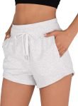 Women Sweat Shorts with Pockets Cotton French Terry Drawstring Summer Workout Casual Lounge Shorts