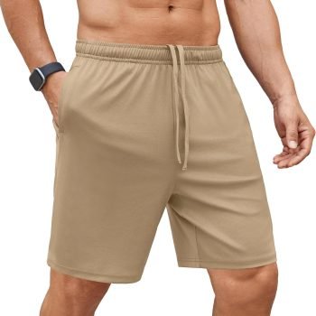 Men's Gym Workout Shorts 7 Inch Stretch Athletic Shorts Lightweight Running Training Short Pants with Pockets