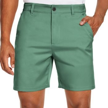 Men's Golf Dress Shorts Flat Front  7 Inch Lightweight Quick Dry Chino Casual with Pockets