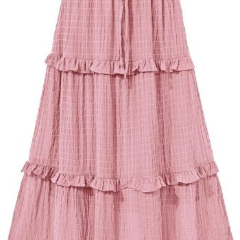 Women's Long Summer Skirt  Elegant High Waist Cocktail Party Wedding Guest Dress Flared A-Line Midi Skirts